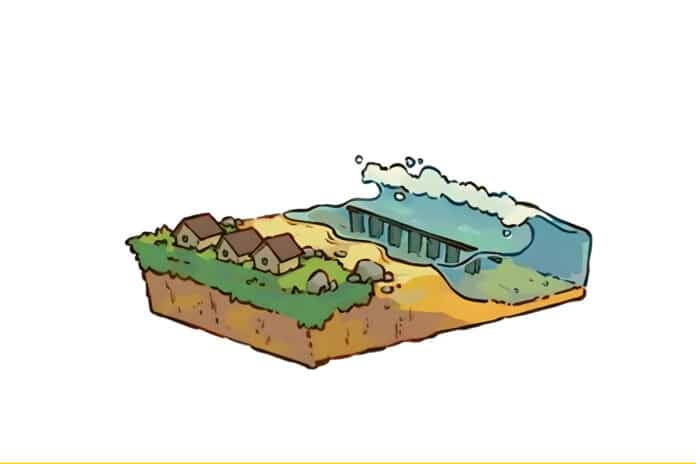 A sketch of the artificial reef.