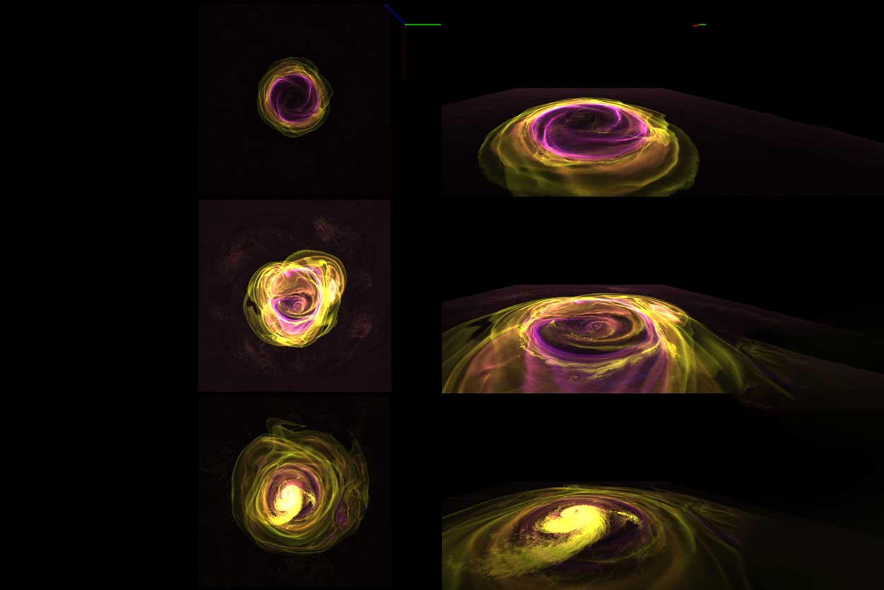 Simulazione 3D di lampi di raggi X sulla superficie delle stelle di neutroni
