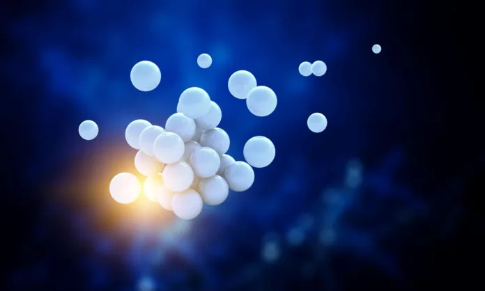 gluon particle Science concept with sphere model